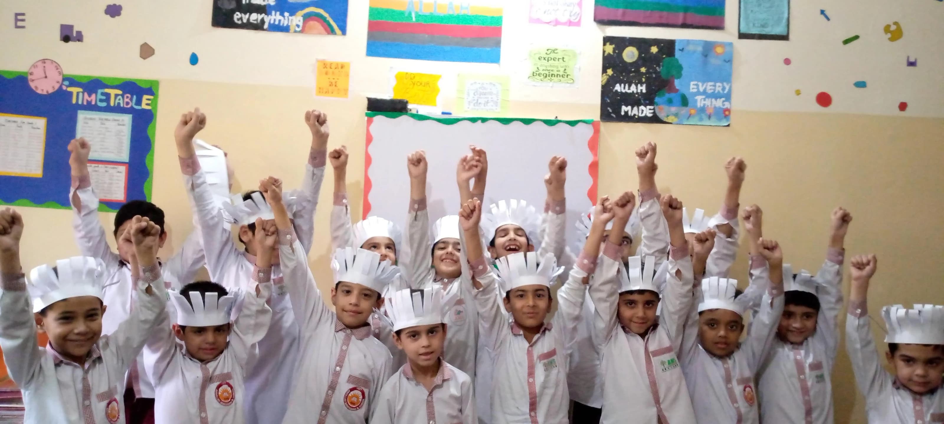 Students in costume during a school activity