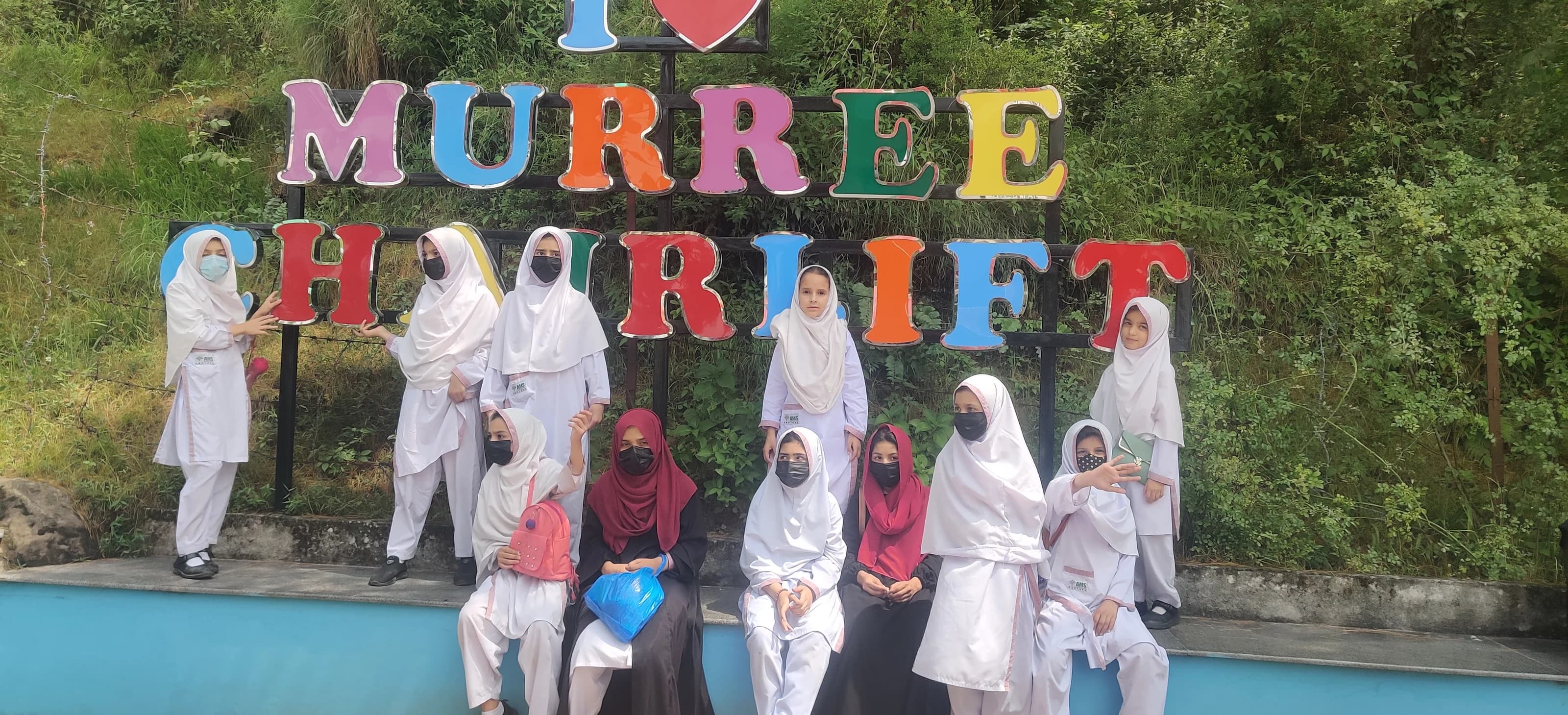 Students together on a school outing to Murree