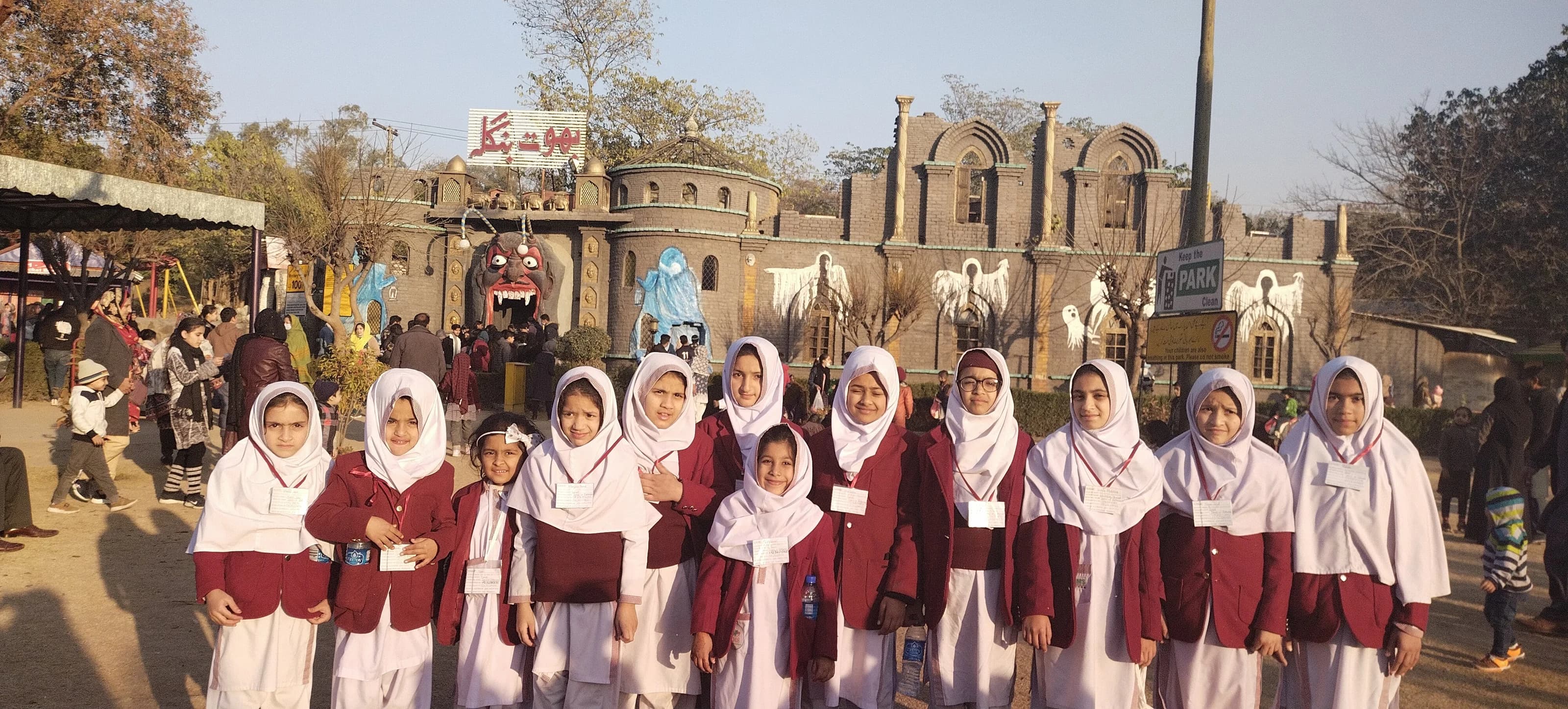 Students together on a school trip