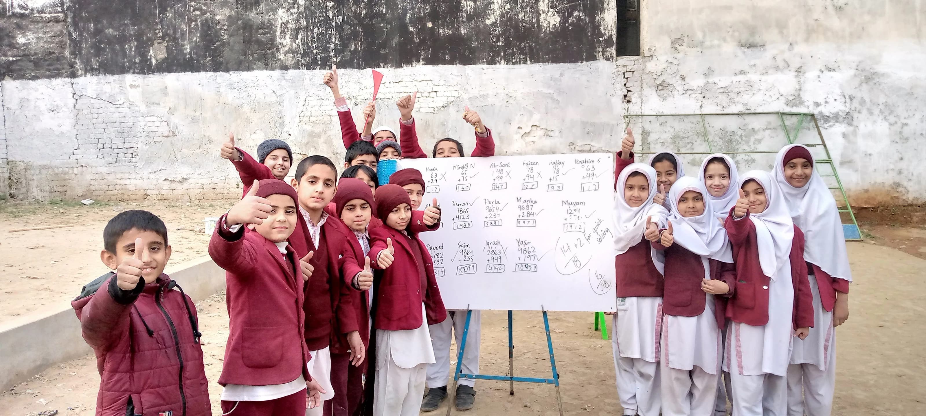 Students presenting a school project together