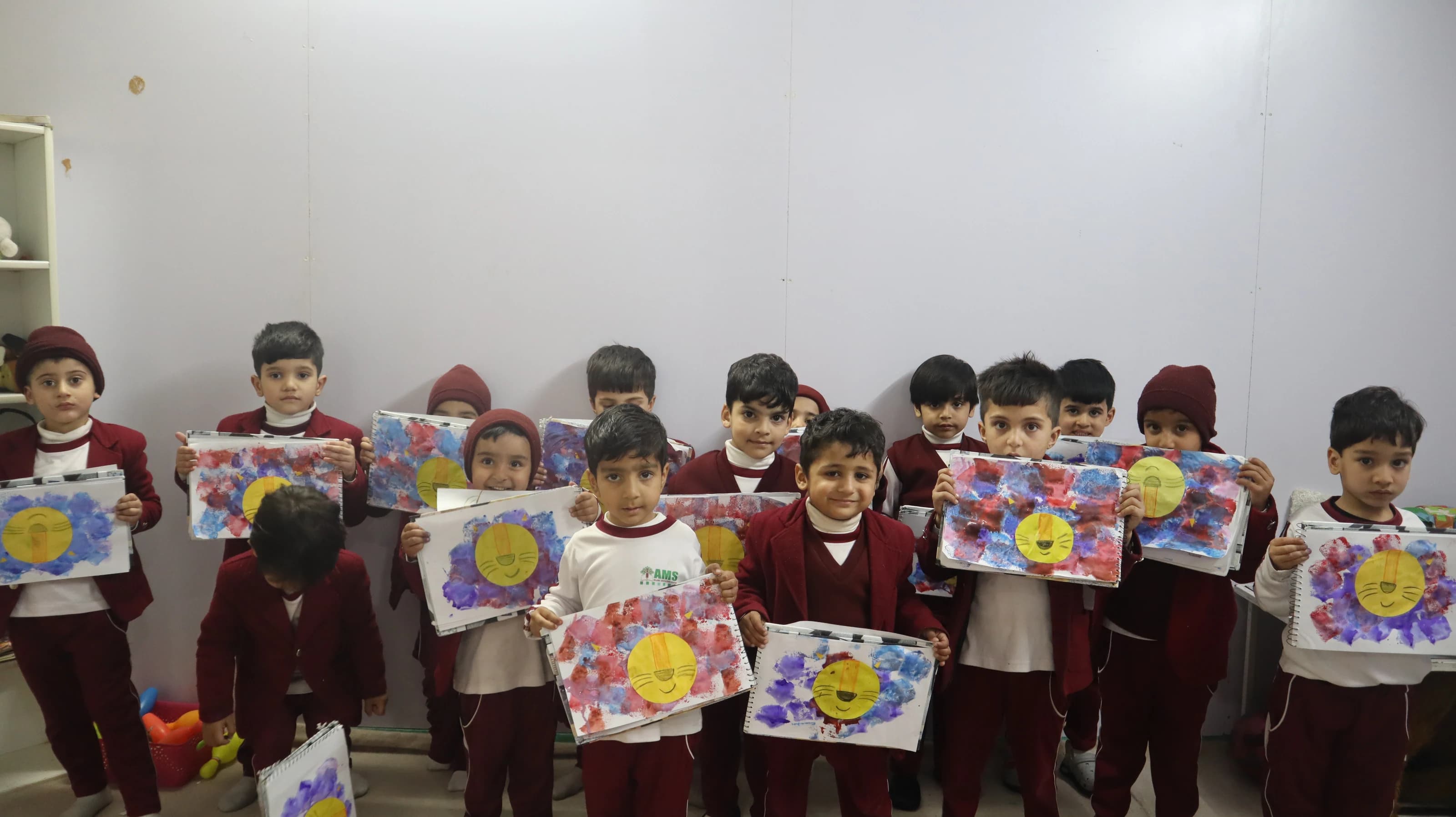Young artists sharing their drawings