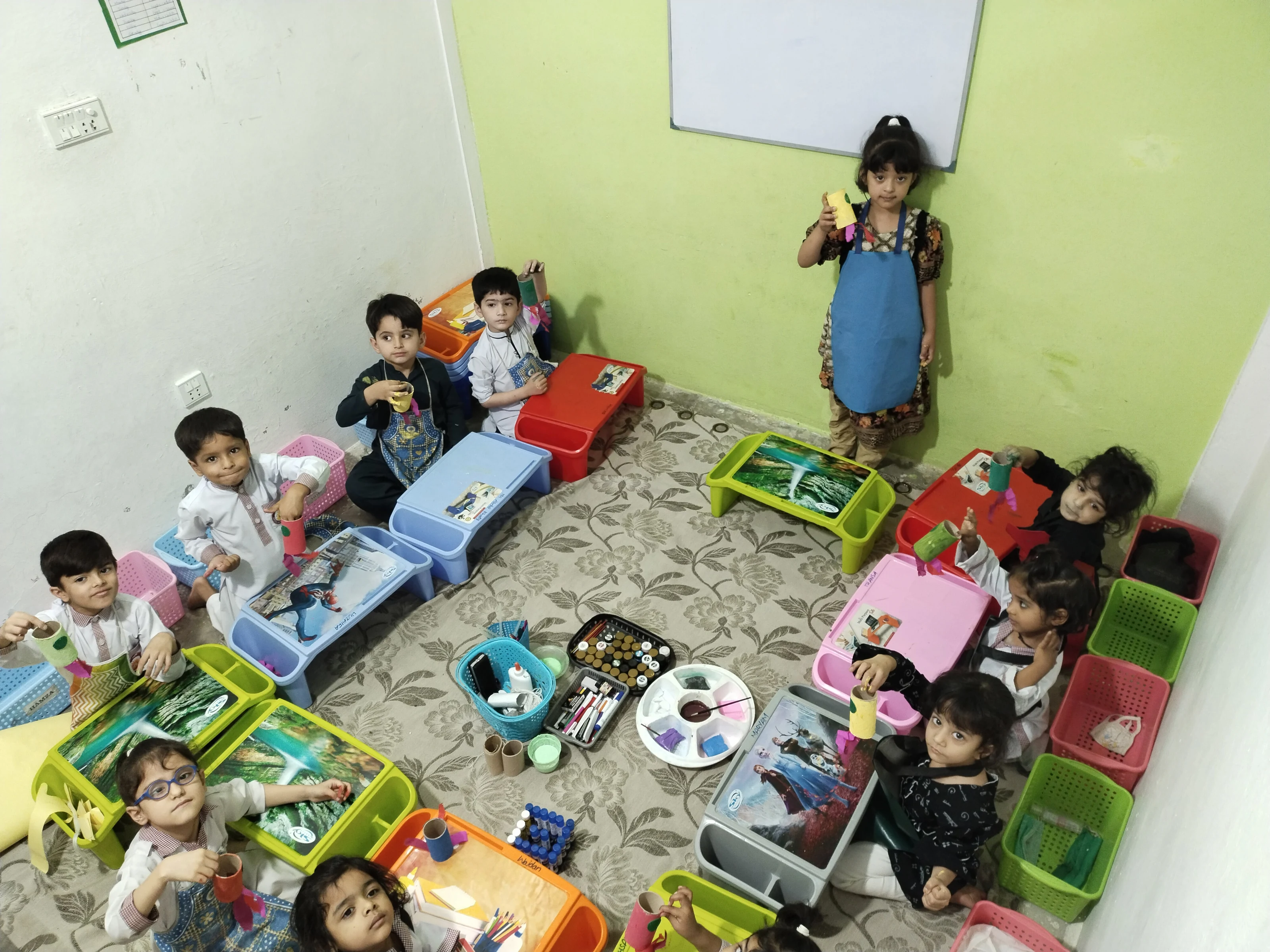 AMS children taking part in a classroom activity